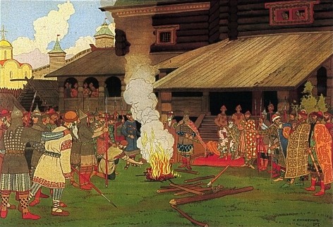 Administering Justice in Kyivan Rus by Ivan Bilibin