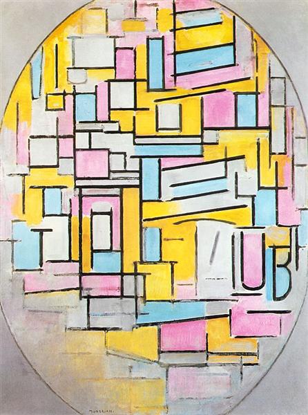 Composition with Oval in Color Planes II by Piet Mondrian