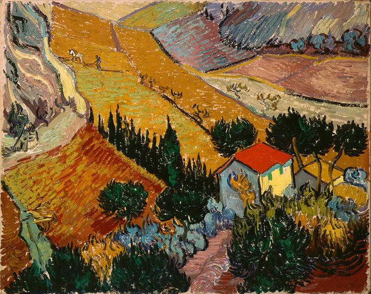 Landscape with House and Ploughman by Vincent van Gogh