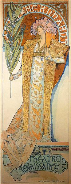 Poster for Victorien Sardou`s Gismonda starring Sarah Bernhardt at the Théâtre de la Renaissance in Paris by Alphonse Mucha