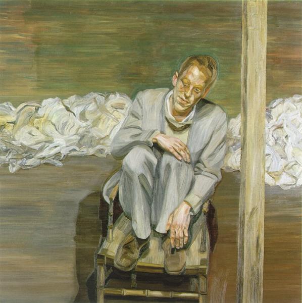 Red Haired Man on a Chair by Lucian Freud