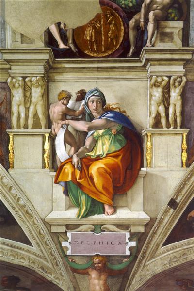 Sistine Chapel Ceiling: The Delphic Sibyl by Michelangelo