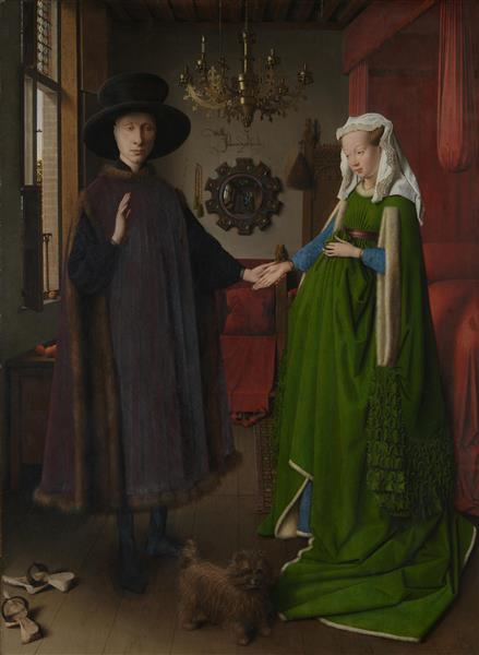 The Arnolfini Wedding. Portrait of Giovanni Arnolfini and his Wife Giovanna Cenami (The Arnolfini Marriage) by Jan van Eyck