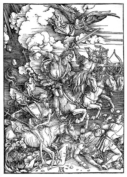 The Four Horsemen of the Apocalypse, Death, Famine, Pestilence and War by Albrecht Durer
