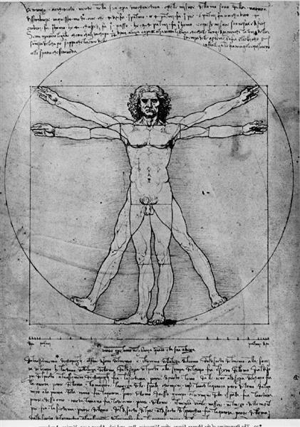 The proportions of the human figure (The Vitruvian Man) by Leonardo da Vinci
