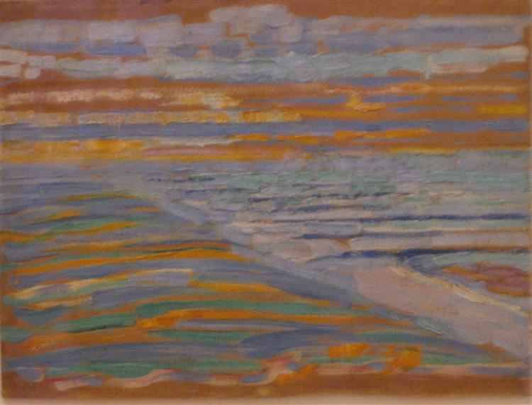 View from the Dunes with Beach and Piers by Piet Mondrian